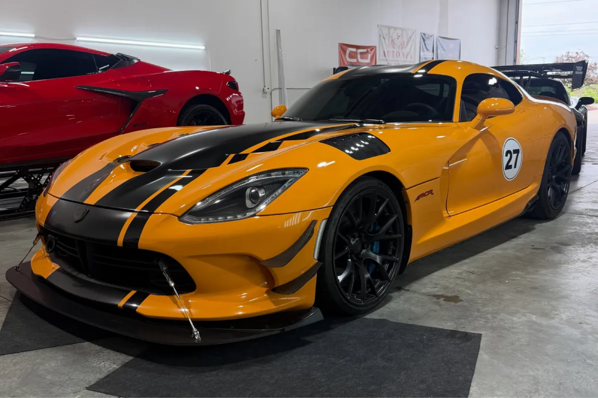 Front view of a Dodge Viper protected with premium paint protection film.
